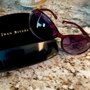 Joan Rivers Dark Red sunglasses w/Rhinestones